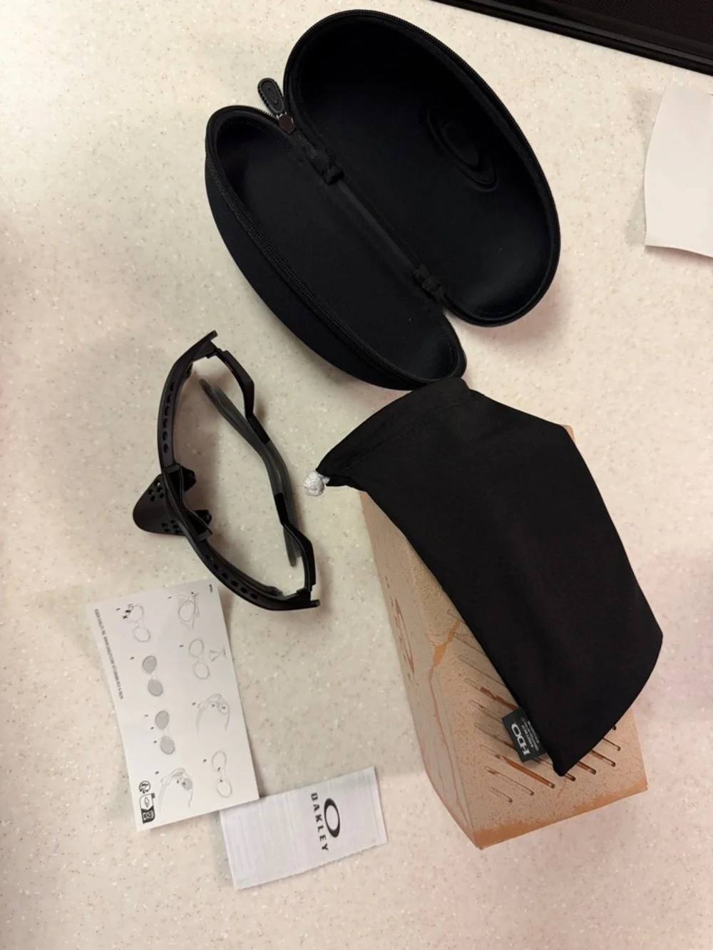 Oakley Black Sunglass Frame with Case and Accessories